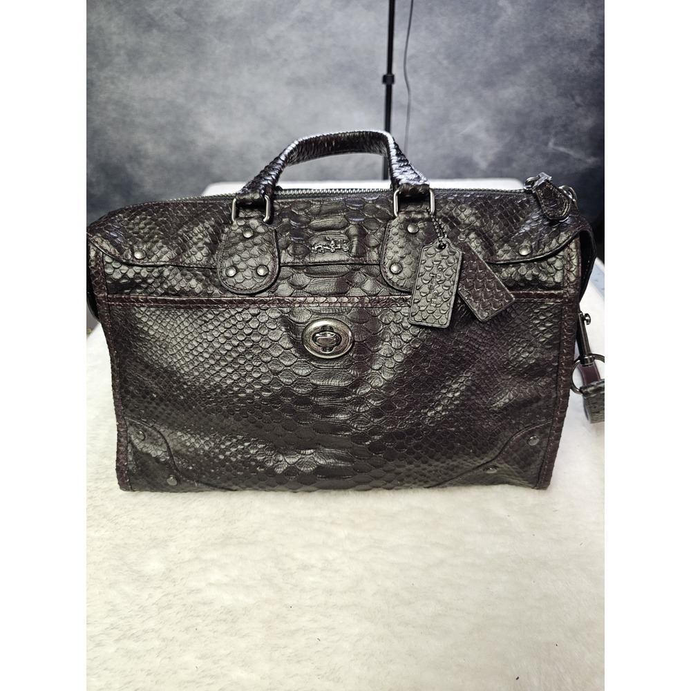 Coach Ryder Python‎ Satchel Crossbody Oxblood